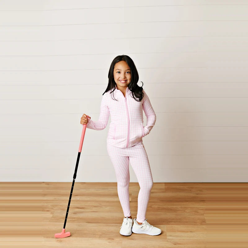 Swoon Kids Pink Gingham Active Jacket
