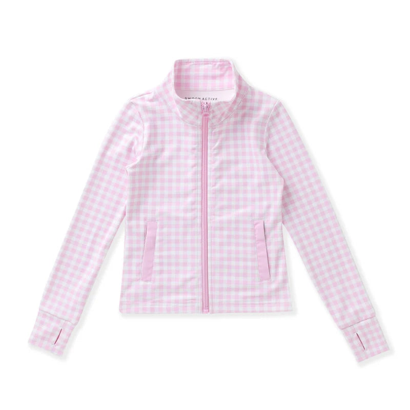 Swoon Kids Pink Gingham Active Jacket