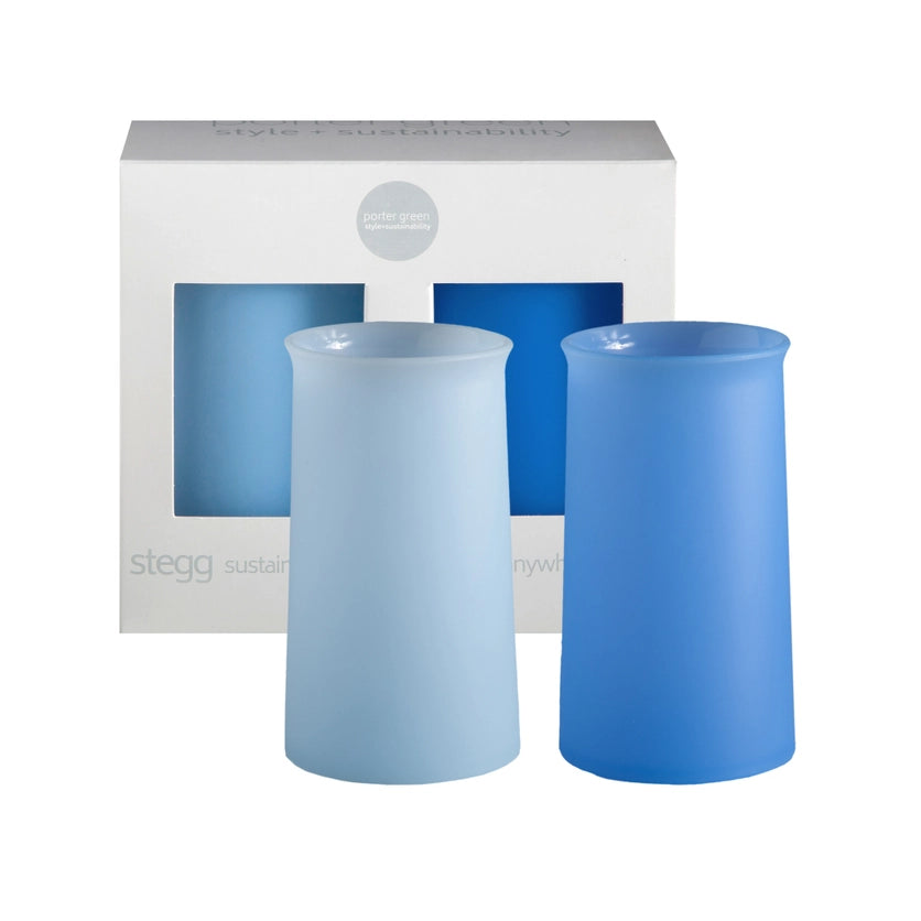 Porter Green Silicone Highball Glasses - Sky + Kingfisher