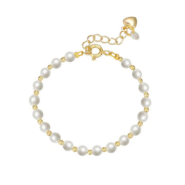 Lily Nily Pearl and Gold Ball Baby Bracelet