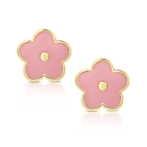 Lily Nily Pink Flower Stud Earrings