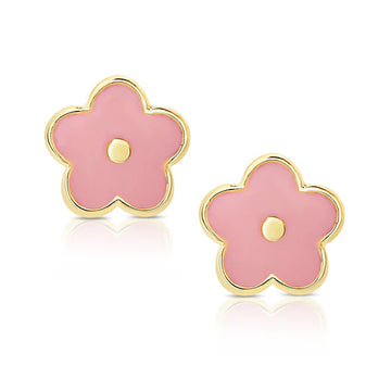 Lily Nily Pink Flower Stud Earrings