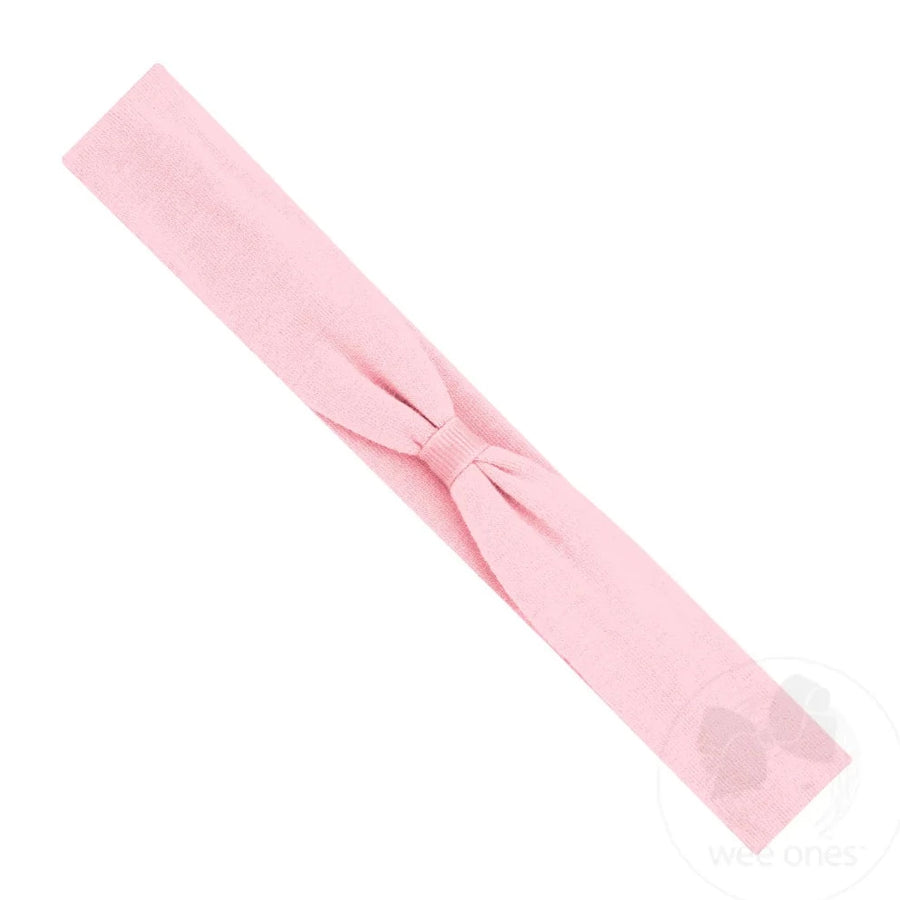 Wee Ones Jersey Hair Bow Wrap Light Pink
