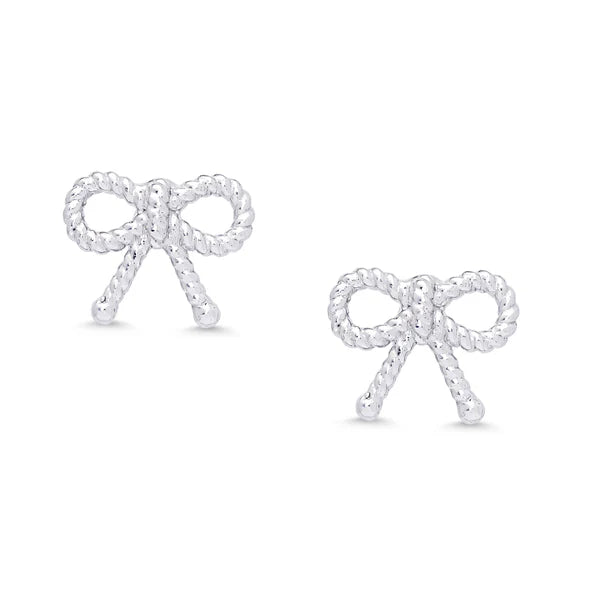 Lily Nily Bow Twist Sterling Silver Stud Earrings