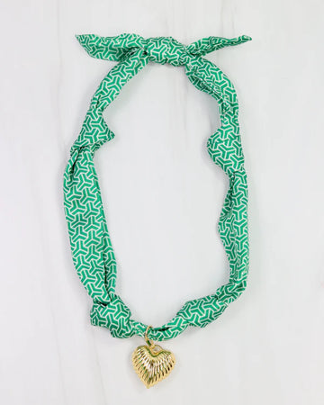 Serfina Scarf Charm Necklace Green