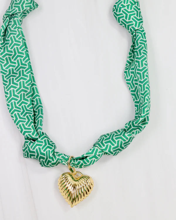 Serfina Scarf Charm Necklace Green