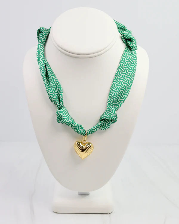 Serfina Scarf Charm Necklace Green