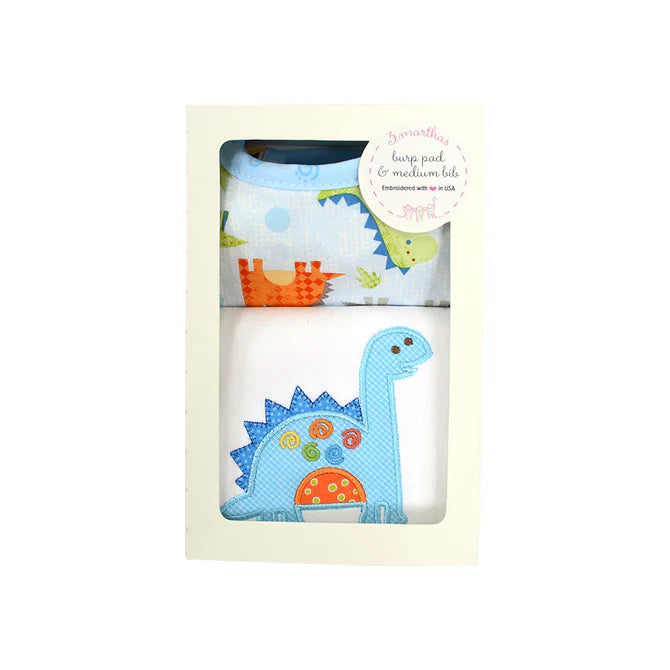 3 Marthas Bib and Burp Box Set- Dinosaur