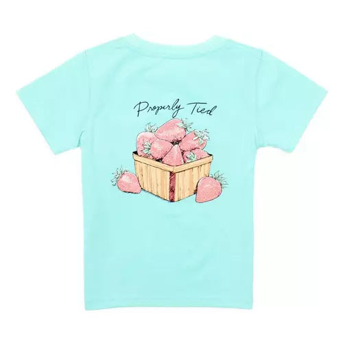 Properly Tied Girls Strawberry Basket SS Tee