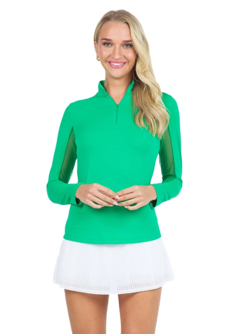 Solid Long Sleeve Mock Neck Top