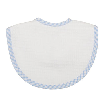 3 Marthas Burp Cloth Bib- Blue Seersucker