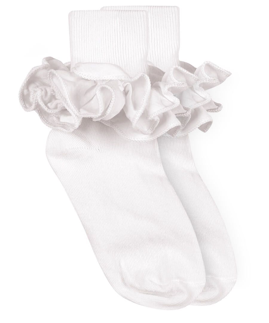 Jefferies Misty Ruffle Lace Turn Cuff Socks