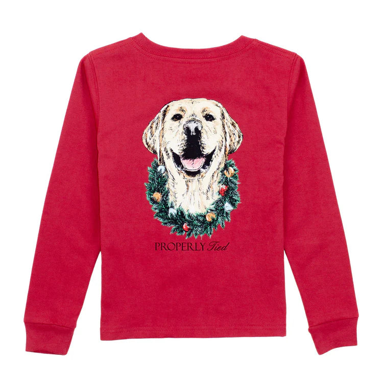 Properly Tied Boys Deck The Paws LS Tee