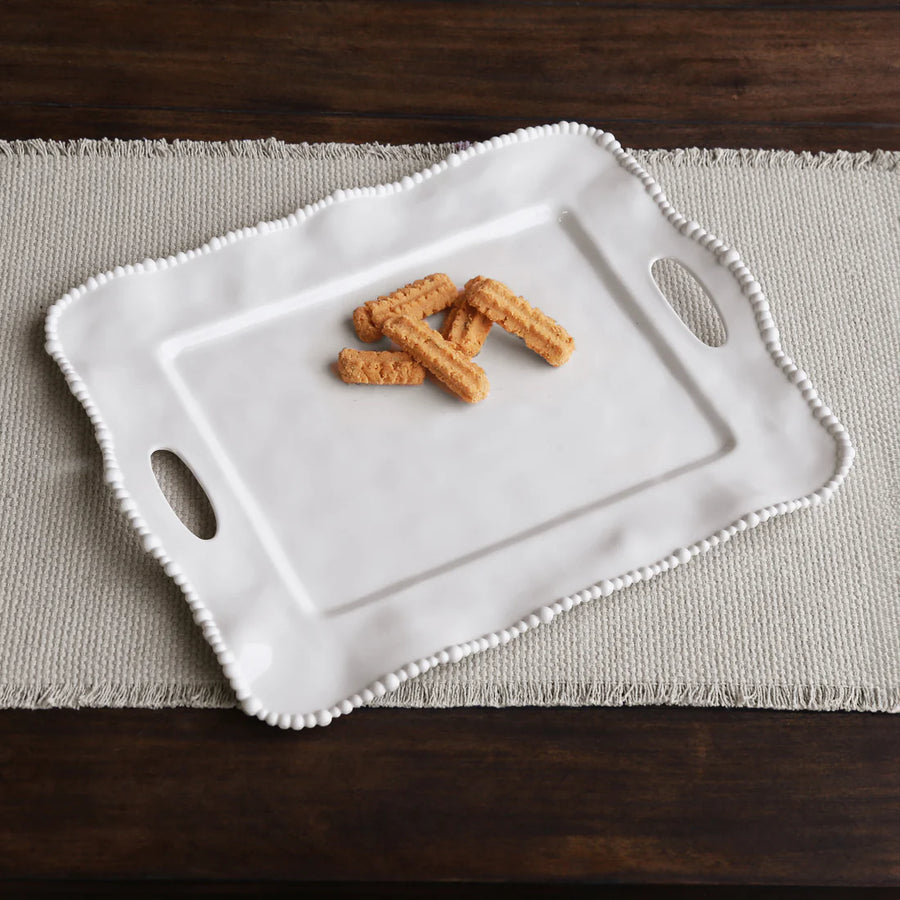 Beatriz Ball VIDA Alegria Rectangular Tray with Handles - White