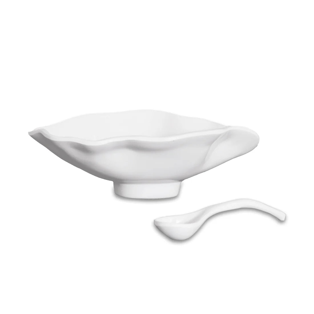 Beatriz Ball VIDA Havana Small Oval Bowl with Spoon - White