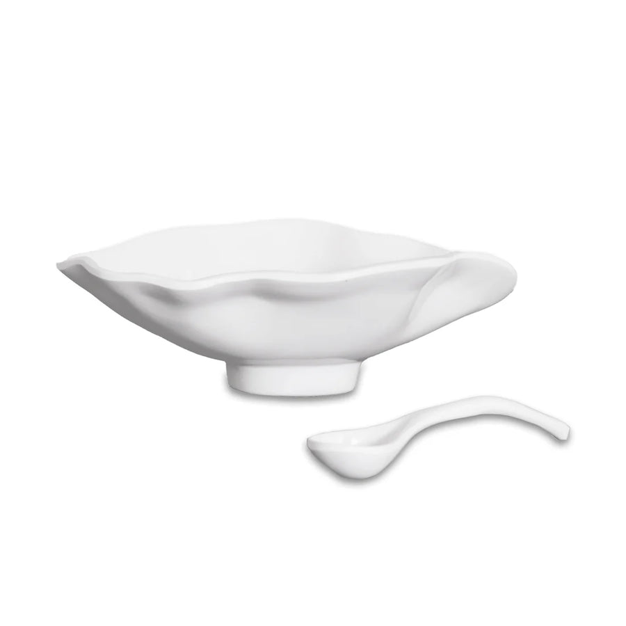 Beatriz Ball VIDA Havana Small Oval Bowl with Spoon - White