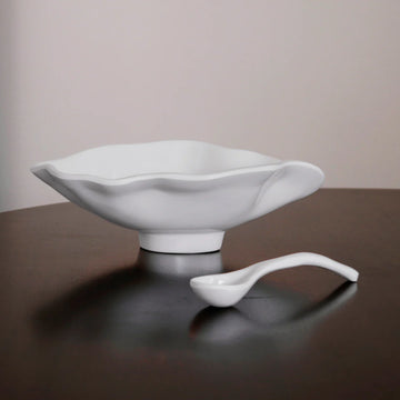 Beatriz Ball VIDA Havana Small Oval Bowl with Spoon - White