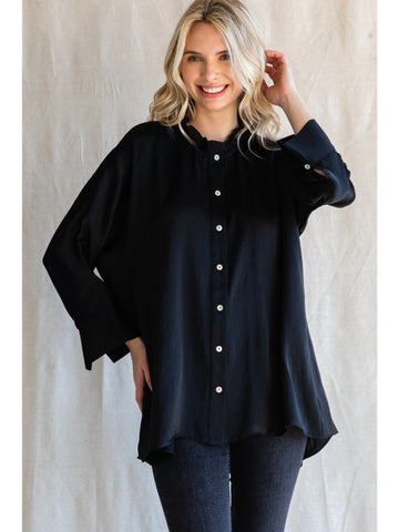 Jodifl Black Ruffle Neck Long Sleeve