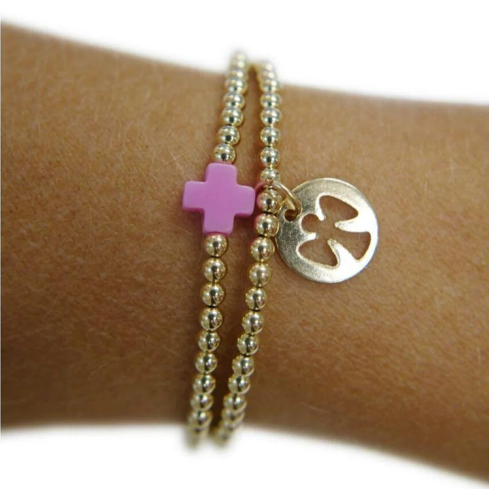 Enewton Classic Gold 2mm Bead Bracelet - Guardian Angel Small Gold Disc