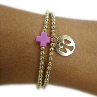 Enewton Classic Gold 2mm Bead Bracelet - Guardian Angel Small Gold Disc