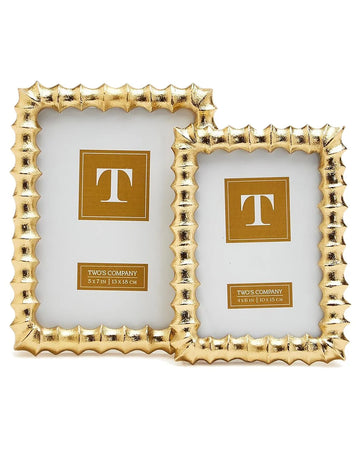 Two's Co Gold Wave Photo Frame