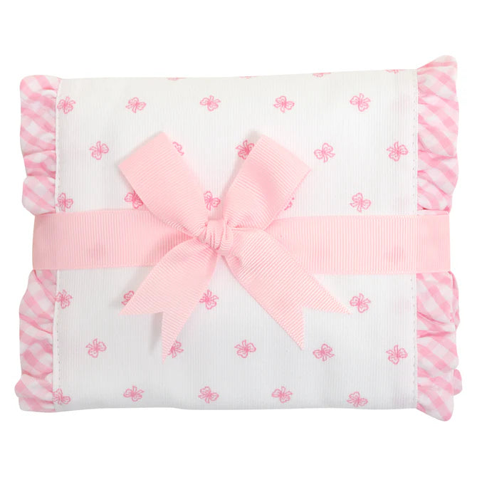 3 Marthas Fancy Fabric Burp Pad - Pink Bow