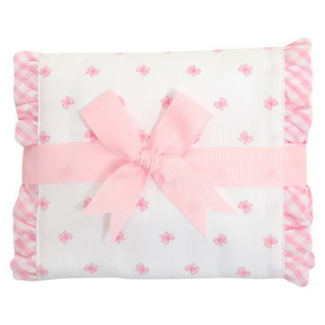 3 Marthas Fancy Fabric Burp Pad-pink bow