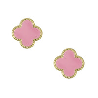 Lily Nily Pink Clover Stud Earrings