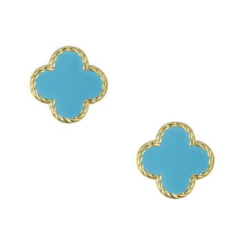 Lily Nily Turquoise Clover Stud Earrings