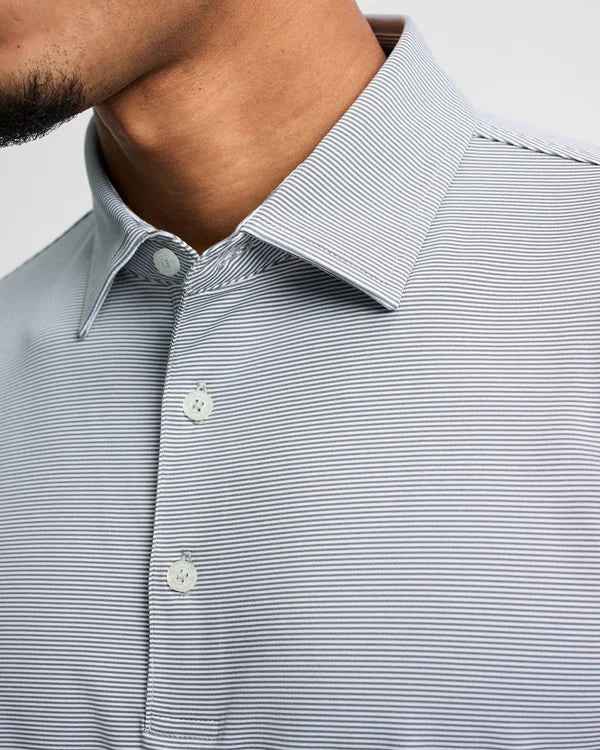 GenTeal Charcoal Club Pinstripe Performance Polo