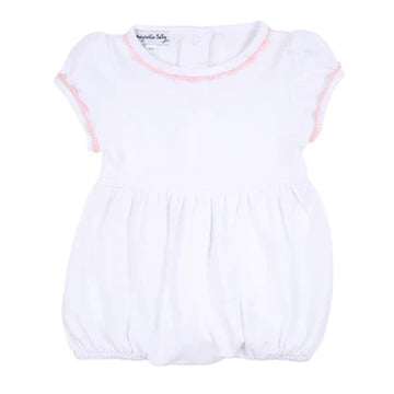 Magnolia Baby Joy Fall Embroidery Pink Short Sleeve Bubble