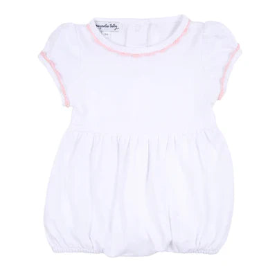 Magnolia Baby Joy Fall Embroidery Pink Short Sleeve Bubble