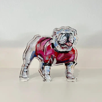 Bulldog Red Shirt Acrylic Block