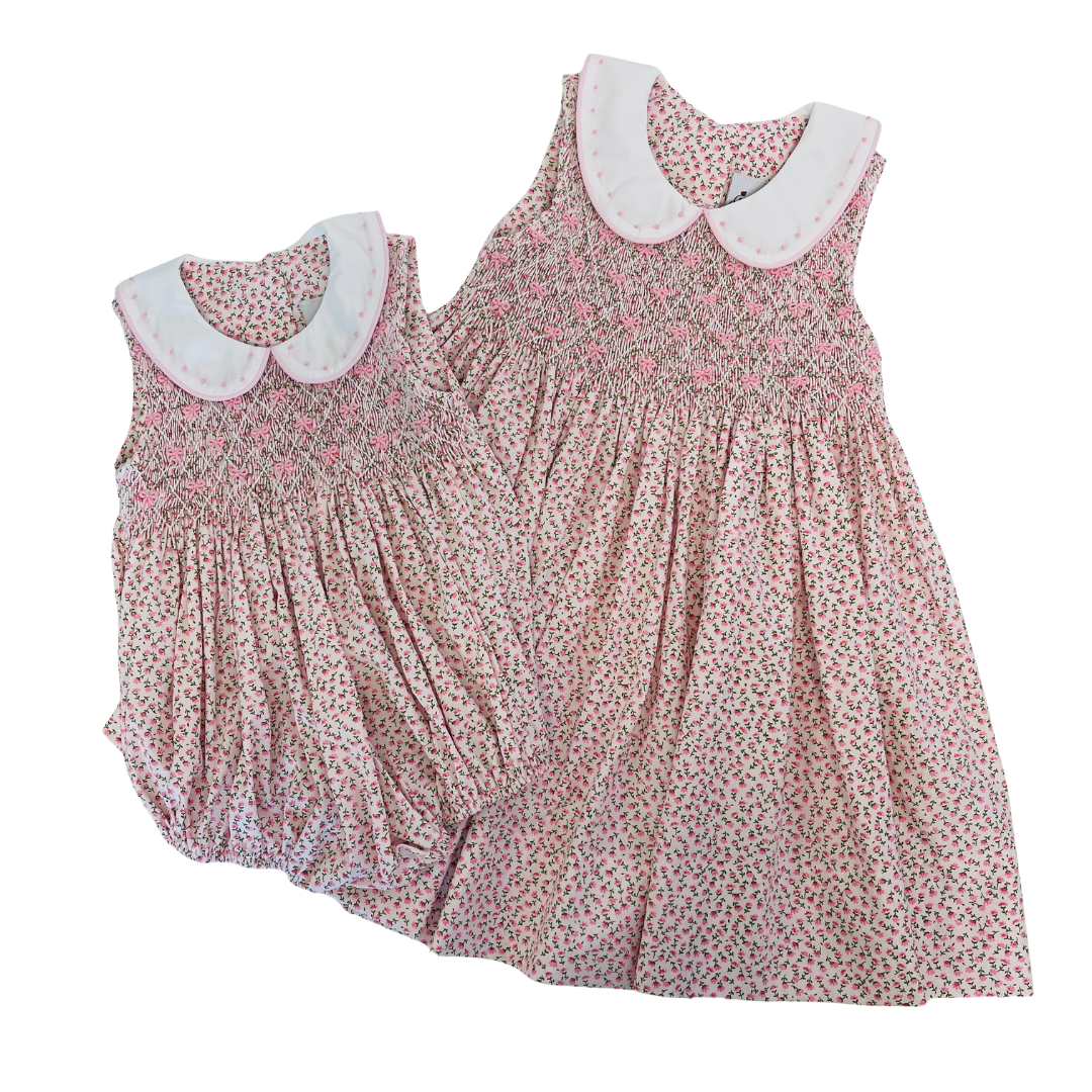 Delaney Ditzy Floral Bow Smocked Dress