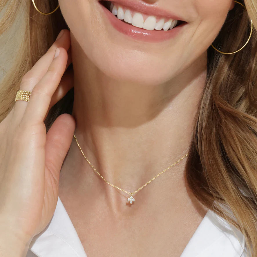 Enewton 14kt Gold and Diamond Signature Cross Necklace