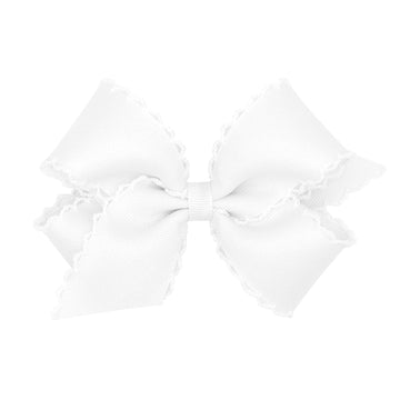 Wee Ones Medium Moonstitch Bow- White