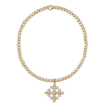 Enewton Classic Gold 2.5mm Bead Signature Cross Encompass Charm Bracelet