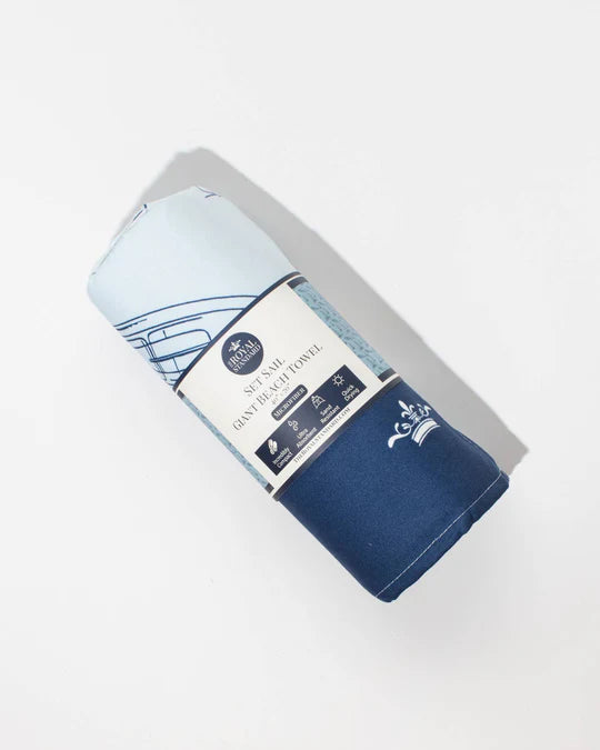 Set Sail Giant Beach Towel Light Blue/Navy