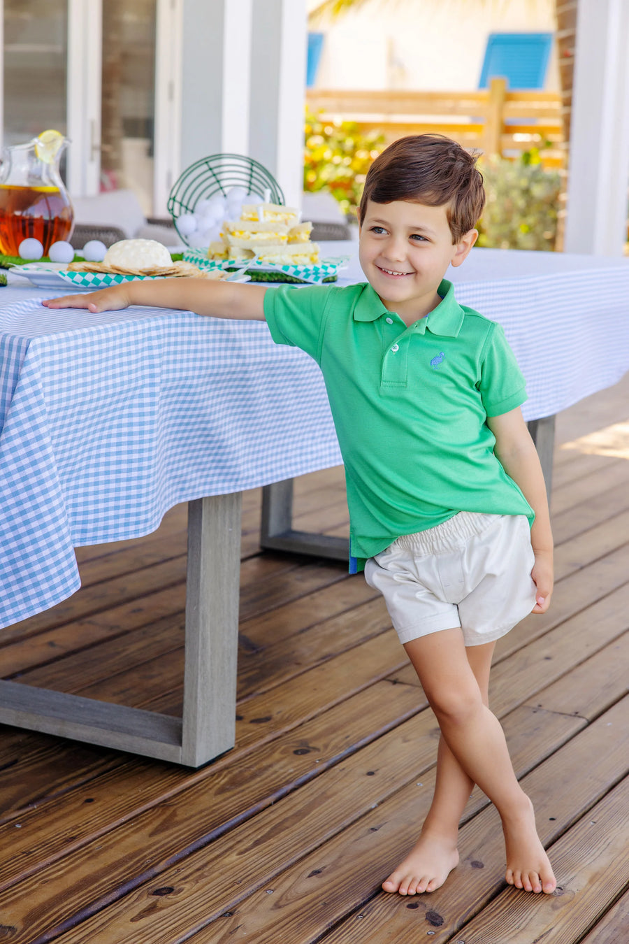 Beaufort Bonnet Prim and Proper Polo - Kiawah Kelly Green/Barbados Blue