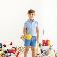 Beaufort Bonnet Prepletic Prim & Proper Polo - Sunrise Blvd Blue Stripe/Worth Ave White