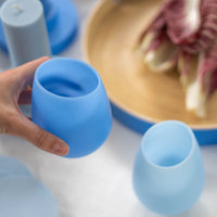 Porter Green Silicone Stemless Wine Glasses - Sky + Kingfisher