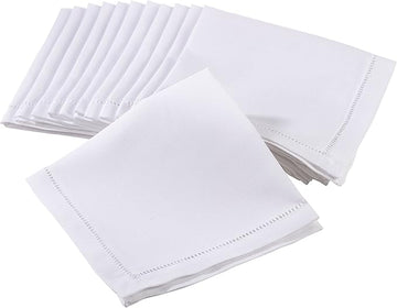 Saro White Hemstitched Napkin