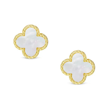 Lily Nily Mother of Pearl Clover Stud Earrings