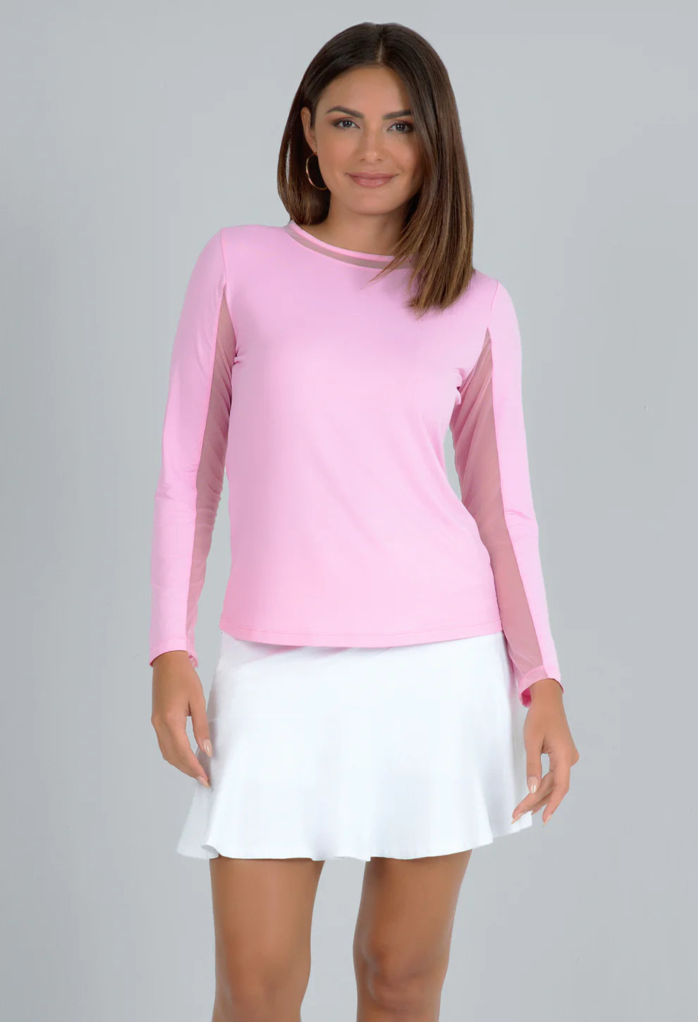 Long Sleeve Crew Neck with Mesh