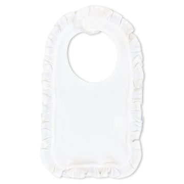 Blossom Blanks Ruffle White Bib