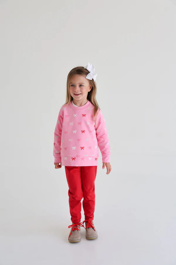 Beaufort Bonnet Cassidy Comfy Crewneck - Bitty Bows/Hamptons Hot Pink
