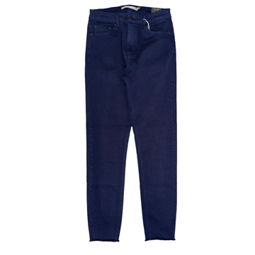 Tractr Jeans- High Rise Fray Hem - Blue