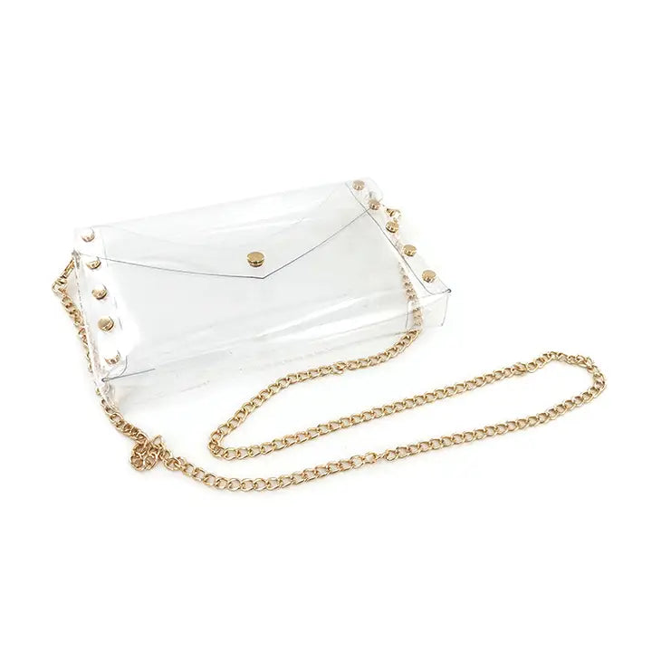 Selena Clear Game Day Bag with Gold