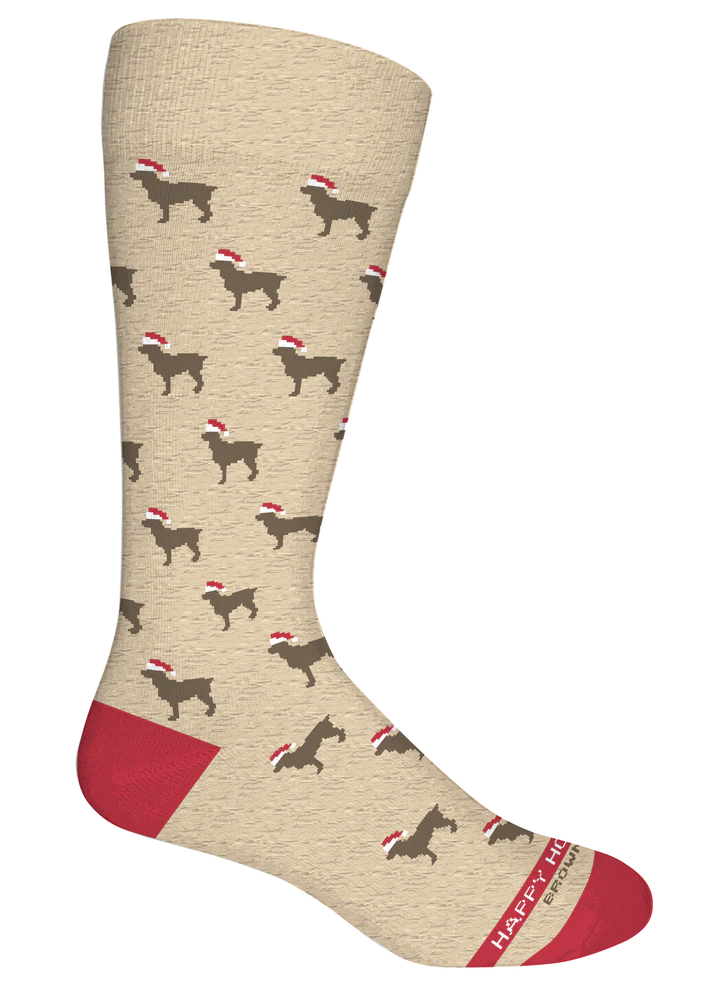 Brown Dog Happy Howlidays Socks