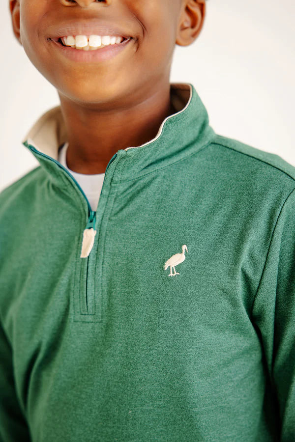 Beaufort Bonnet Prepletic Hayword Half Zip - Grier Green with Keeneland Khaki and Nantucket Navy